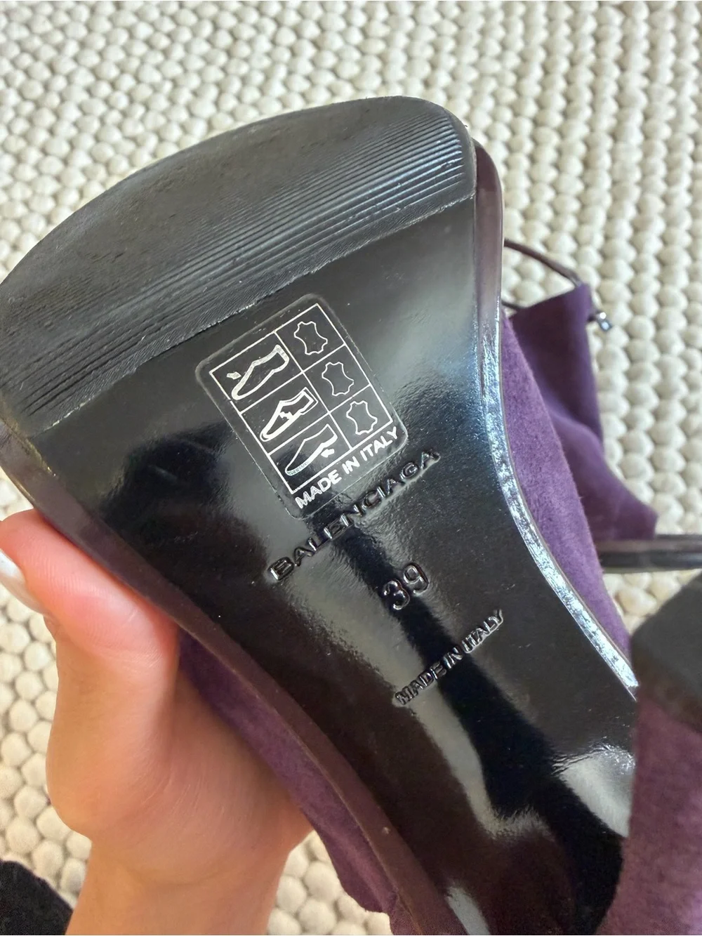 Balenciaga Purple Suede Heels — EU 39